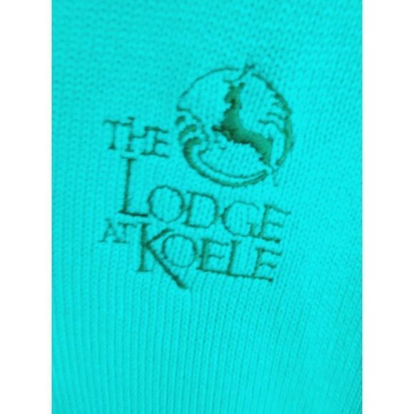 Pickering Men's Sweater Vintage 80's Lodge @ Koele Hawaii Green L/S V-Neck - Picture 3 of 6